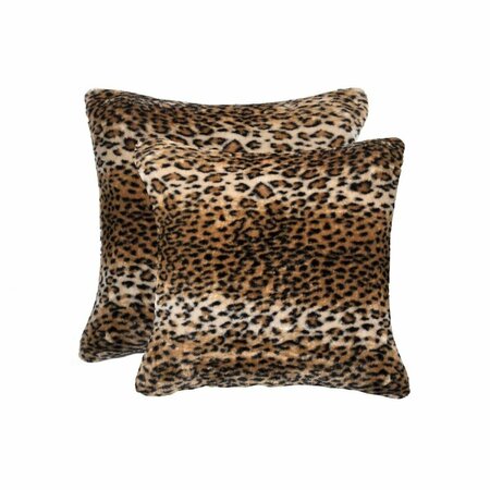 ESCENOGRAFIA 18 x 18 in. Fur Pillow - Leopard, 2PK ES2627070